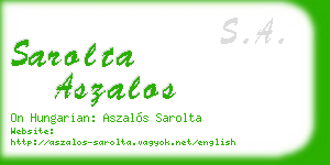 sarolta aszalos business card
